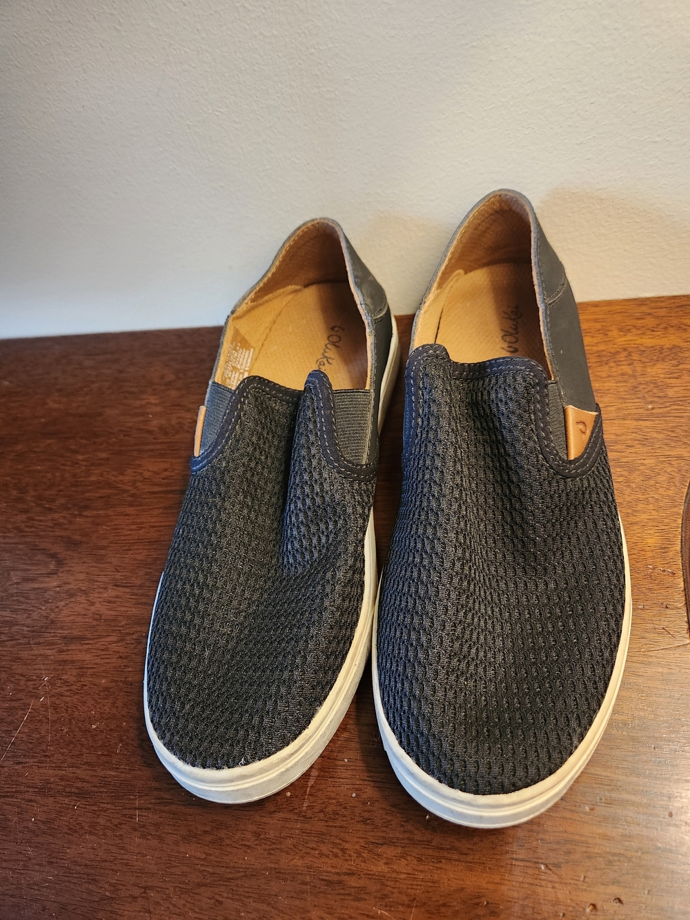 OluKai Women's Black Slip-On Mesh Flats
